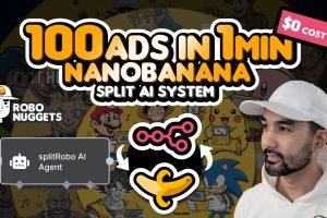 Unlock 100 Ads for $0: Discover Nanobanana’s No-Code Split AI System in n8n in Just 1 Minute!