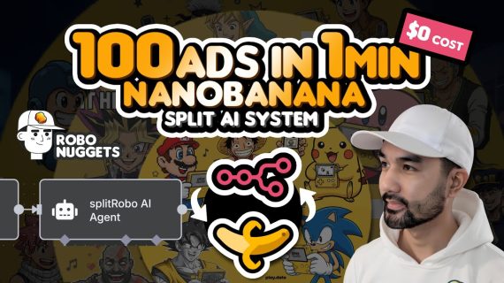 Unlock 100 Ads for $0: Discover Nanobanana’s No-Code Split AI System in n8n in Just 1 Minute!